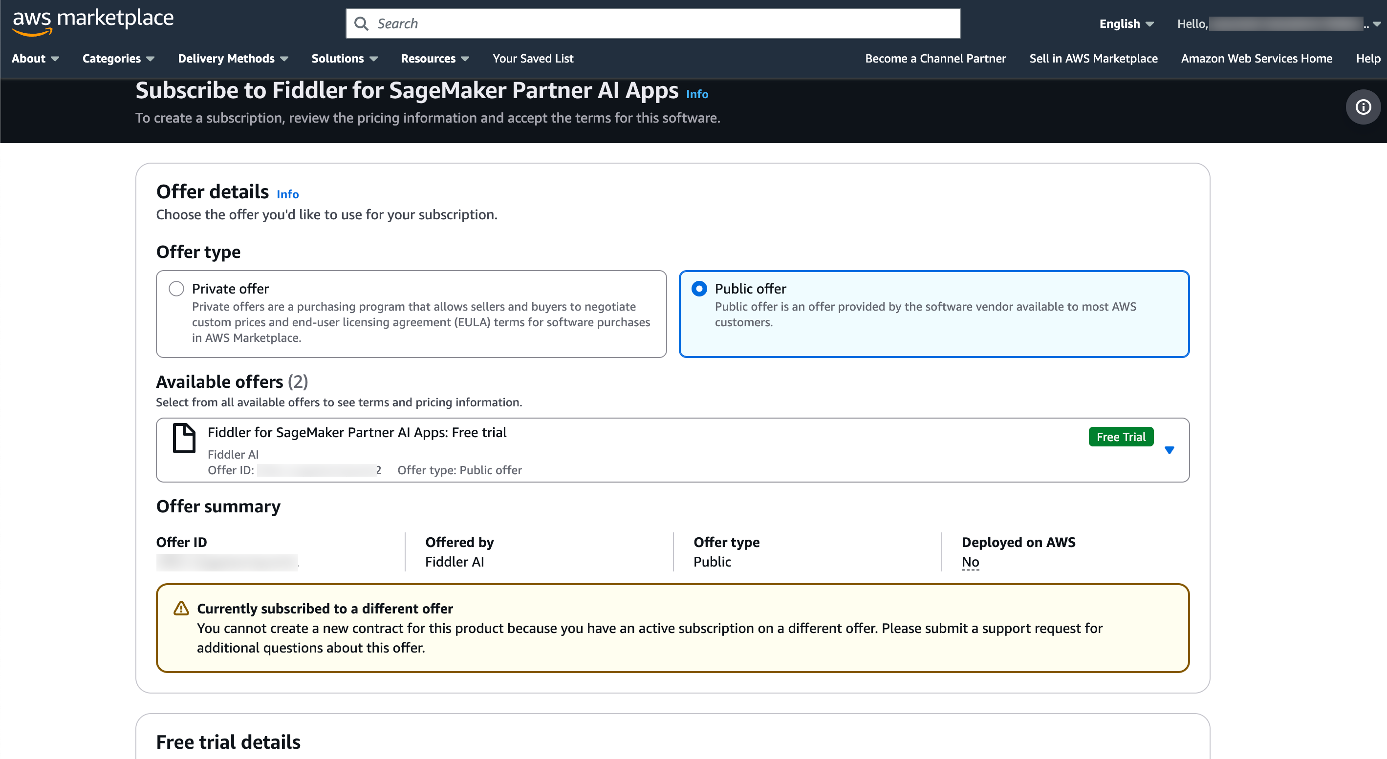 Fiddler Partner AI App subscription options and purchase page